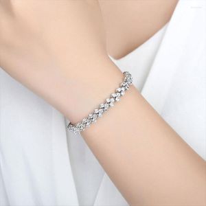 Bağlantı bilezikleri idestiny 11.11 satış moda kadınlar gümüş kaplama zincir cazibesi kadın tenis düğün mücevherleri el