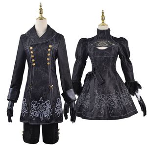 Anime Costumes NieR Automata YoRHa No.2 No.9 Type B S Cosplay Costume Outfits Halloween Uniforms Wig