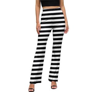 Women's Pants s Classic Striped Vintage Women Horizontal Black Stripes Streetwear Flare Summer Casual Pattern Oversized Trousers 230111