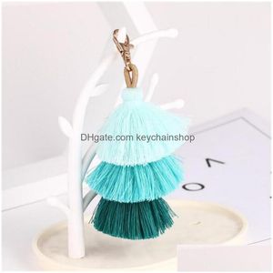 Key Rings Bohemian Colorf Handmade Keychain Cool Alloy Tassels Pendant Ring Charm Keychains Jewelry Accessories Drop Delivery Dhlho