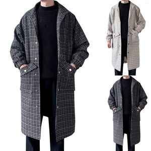 Men's Jackets Fear Coat Thin Rain Men Jacket For Slim Winter Lattice Lapel Collar Long Sleeve Padded Leather Vintage