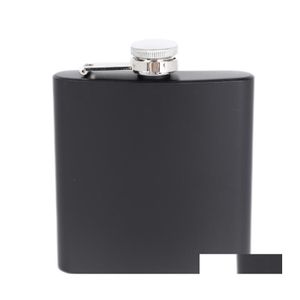 Hip Flasks 6Oz Portable Pocket Stainless Steel Flask Flagon Matte Black Whiskey Wine Pot Drinker Alcohol Bottle Travel Tour Drinkwar Ot8Ul