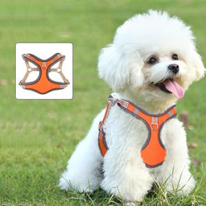 Dog Collars & Leashes Vest-Style Small Walking Cat Traction Rope Out Reflective Chest Strap To Prevent Breaking Free Teddy Bichon Pet Suppli