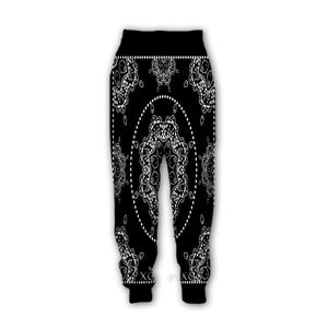 Hip Hop Sportwear Punk Casual Loose Men Cool Print Bandana 3D Pants 004