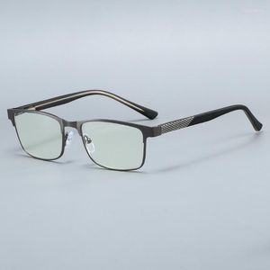 Sonnenbrille Lesebrille Männer Metall Halbrahmen Anti Blaues Licht Hyperopie Brillen Männliche Klassische Brillen mit Sehstärke 1,0 bis 4,0
