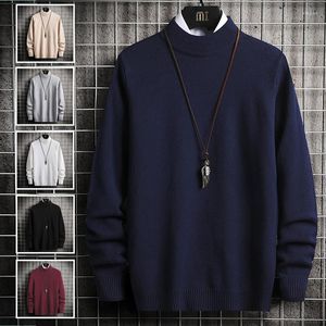 Men's Sweaters Men Thick Fleece Pullovers Korean Style Knitwears Sweater Male Boys Fashion Long Sleeve Tops Warm Mock Neck Jumpers