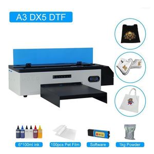 Drukarki A3 DTF drukarka DX5 Printhead 8 Kolorst-Shirt Printing Maszyna z oprogramowaniem RIP