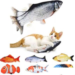 Cat Toys Pet Supplies Cats and Dogs USB Charger Toy Fish Interactive Electric Floppy Disk Realistic Chew Drop Delivery Home Garden Dheye