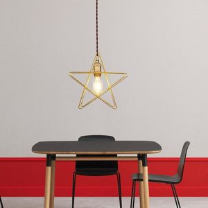 Pendant Lamps Creativity Five Stars Iron Single Aisle Clothing Stores Decorative Window Shops Dining Light ZA81525