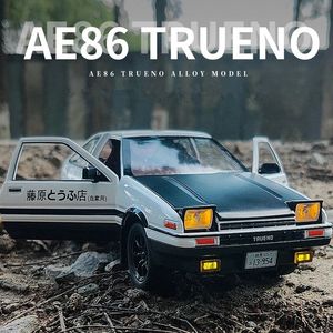 ダイキャストモデルカー1/20映画初期D AE86Sアロイカーモデルダイキャストメタルおもちゃ車両モデル高シミュレーションサウンドライトコレクションキッズギフト230111