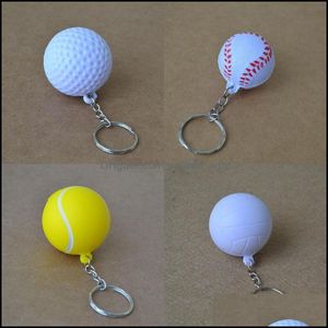 Other Home Garden 12Pcs/Bag Personalized Volleyball Keychain Mini Pvc Sport Car Ball Key Holder Ring For Players Men Women Wallet Dhvvj