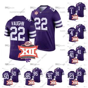 Футбольная одежда для американских колледжей 2022 Big 12 Football Champions Kansas State Wildcats 9 Адриан Мартинес NCAA College Football Jersey 18 Уилл Ховард 22 Дьюс Вон 23 J