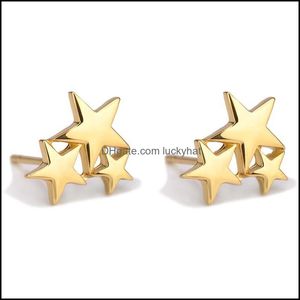 Kolczyki pentagramowe Stude Sier/Gold Party Wedding Punk kolczyka Tassel Star Drop Bineliry DHD2K