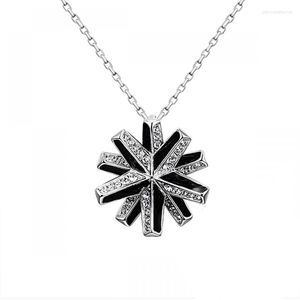 Pendant Necklaces COCOM Fashion Snowflake Necklace With Crystals From Austria Female Bijoux Christmas Jewelry Gift For Women And Girls