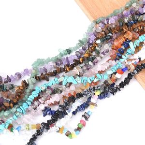Strand 40 cm Fashion Freeform Chip Beads Natural Stone Beads Lapis Kyanite Opal Quartz para joyas de pulsera de collar de bricolaje que hace que las mujeres tengan cuentas