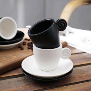 Copas de pires simples estilo simples 90cc grost espresso C Tasse Coffet Copo Set Bardak Taza Para Cafe Latte Copo Xicara Koffie Kopjes