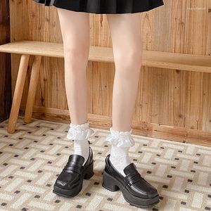 Frauen Socken Frau Blume Muster Rüschen Lolita Kurze Spitze Anime Cartoon Süße Mädchen Strumpfwaren Cosplay Kostüme Zubehör