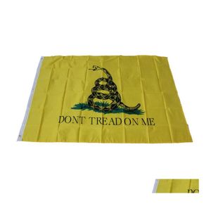 Banner Flags 3x5 ft Bana bastık bayrak sarı çıngıraklı yılan polyester pirinç grometler parti dekorasyon özelleştirme drop dağıtım ot4bn