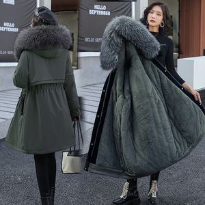 Women's Down Parkas 2023 Fashion Long Winter Coat Clothing Wool Liner Hooded Slim With Fur Collar Warm Jacket 230111