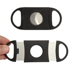 Party Favor Portable Cigar Cutter Plastic Blade Pocket Cutters Round Tip Knife Scissors Manual Stainless Steel Cigars Tools 9X3.9Cm Dhbc3