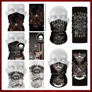 MZZ82 Half Face Motorcycle Face Mask for Harley Moto Riding Cycling Mask Breathable Moto Scarf Bandana Balaclava Skull Eagle Pattern