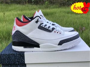 2023 OG TOP NESTEST RELEASE AUTHENTIC 3 SE-T SE DNM FIRE RED 3S JAPAN VITA SVART MEN ATLETIC SVORT SPORT SNEAKERS MED BOX