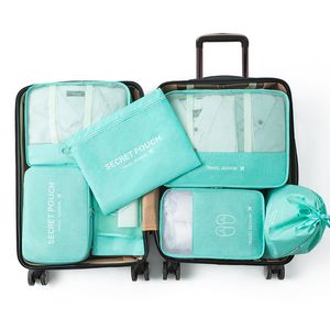 7 pezzi Set di borse da viaggio per vestiti Tidy Organizer Armadio Valigia Custodia da viaggio Borsa da viaggio Custodia per scarpe Borsa da imballaggio per cubi FSTLY49