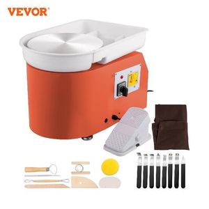 Craft Tools VEVOR Electric Pottery Wheel Machine 28cm 350W Manual Handle Foot Pedal for School Ceramic Clay Working Forming DIY Art Craft 230111