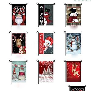 Banner Flags Christmas Flag And Blessing Postcard Series Garden Double Printing Santa Claus Hanging Picture Without Drop Delivery Ho Dhda2