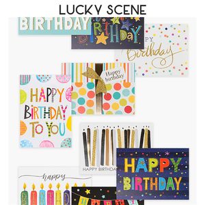 Andra evenemangsfestleveranser Happy Birthday Cards med kuvert som vikar tomt hälsning av ljus Ballongstil pojkar flickor S00766 230111