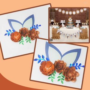 Flores decorativas Cardstock Bronze Diy Papel Folhas de orelhas para eventos de casamento Decorações Decorações Vídeo de Deco de Wall Deco