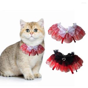 Köpek yakaları güzel evcil hayvan yaka ultra hafif boyun daire kalp rhinestone dekoratif yavru kedi yavrusu kolye kolu kravat