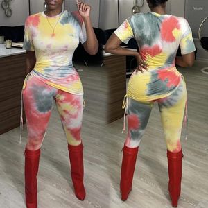 Women's Two Piece Pants Casual Women 2 Top And Pant Sets Summer Ladies Print Female Clothes T-shirts