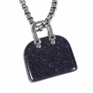 Anhänger Halsketten Luxus Frauen Handtasche geformtes natürliches Achat schwarzer Obsidian -Reiz für Schmuck Herstellung von DIY -Halsketten -Accessoires