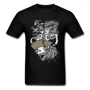 メンズTシャツ男性トップメカニカルモノークスカルブランドに印刷されたファディッシュオタクTシャツ印刷最新のデザインファッションティー