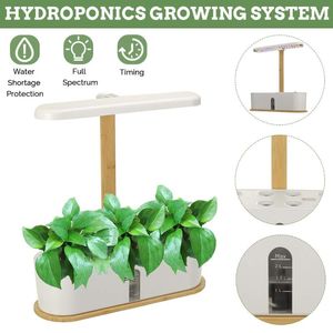 Planters POTS Automatisk vattning Sjuklös odling Växt Tillväxt Ljus Blomma Pot Hydroponics Growing System Smart Multi-Func LED Lamp