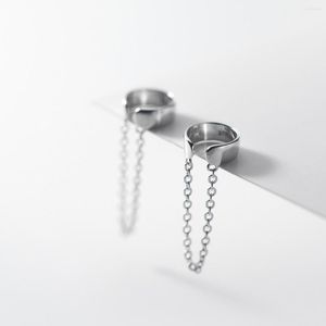 Ryggar örhängen lavifam 925 sterling silver ingen piercing öronklipp kvinnor geometrisk punk tunn tofs kedja manschett smycken