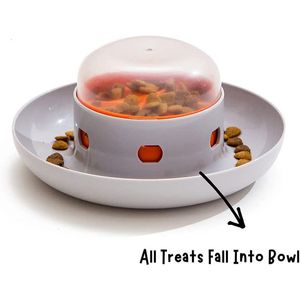 Dog Bowls Feeders Pet UFO Dispenser Interactive Puzzle Press Food Toys For Cat Njut av långsam utfodringsträning stort medium 230111