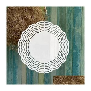 Favor Favor Favor de Natal Sublimação Vento Spinner Artes e Artesanato sublimado 10 polegadas Ornamento de metal em branco lados duplos em branco Diy Home D DHVS1