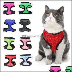 Colliers pour chiens Laisses Nylon Pet Mesh Harness Soft Net Mini Vest Réglable Respirant Puppy Harnessdog Supplies 21 Designs Wll747 Dr Otrv8