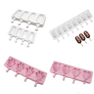 Baking Moulds Mods Food Grade Sile Ice Cream Mold Popsicle Diy Homemade Cartoon Cute Lolly Maker Model Kitchen Tool Drop Delivery Ho Dhuw8