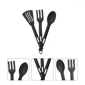 Dinnerware Sets Utensils Set Serving Cooking Kitchen Spoons Cutlery Silicone Kitspatula Portable Tableware Flatware Campingturner Slotted