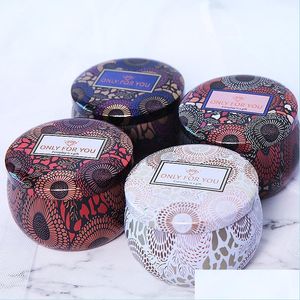 Storage Boxes Bins Scented Candle Jar Empty Tinplate Can Diy Handmade Holder Tea Food Candy Tablet Accessories Box With Lid Random Dhvxx