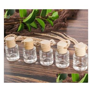 Essential Oils Diffusers Square Round Car Per Bottle Pendant Ornament Air Freshener For Diffuser Fragrance Empty Glass Drop Delivery Dhv6G
