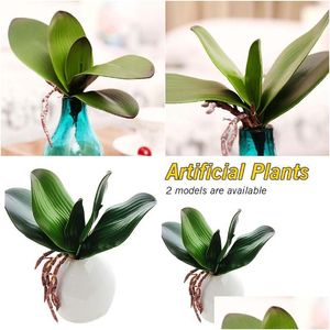 Flores decorativas grinaldas de toque real phalaenopsis folhas plantas artificiais Orc Material Auxiliar Decora￧￣o de Flor Delive Fake Drop Delive Dhqjp