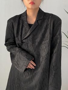 Женские костюмы Суперен китайский пиджак к пуговицам Жаккард офисная леди дизайн атласа свободная женщина пиджак