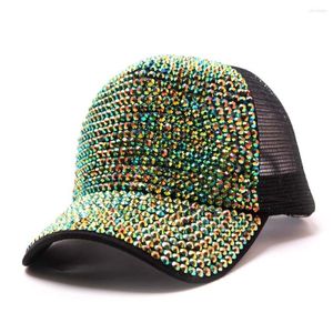 Ball Caps Crystal Yaz Erkekler Mesh Net Beyzbol Kapağı Snapback Hat Street Açık Güneş Koruma Hip Hop Cool 2023