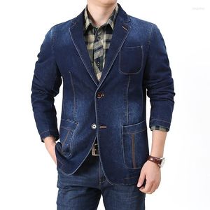 Męskie kurtki męskie Spring Casual Denim Cowboy Blazers Slim Jean do męskiej odzieży Rozmiar M-3XL