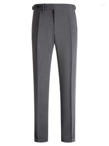 Men's Suits Casual Pants Dress Men Clothing Beltless Trousers Grey Slim Fit Fashion Daily Wedding Groom Wear Plus Size 36 5 Colors