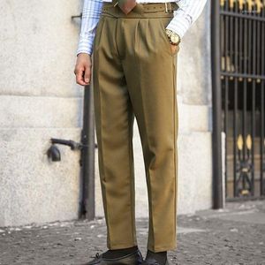 Ternos masculinos 2023 Men Troushers Autumn Solid Business Casual Pants Casa British Style Clothing Formal Wear Office Straight B71